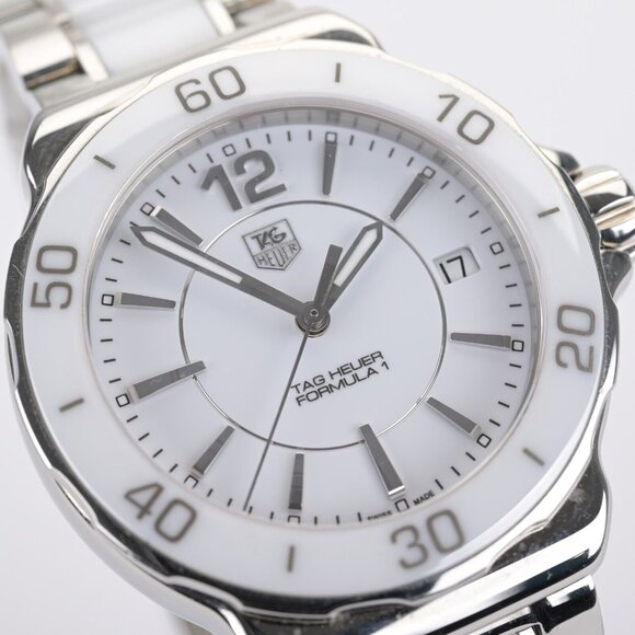 TAG Heuer Formula 1 WAH1211 White Dial Ceramic Steel 37mm Women's Watch - Picture 3 of 6